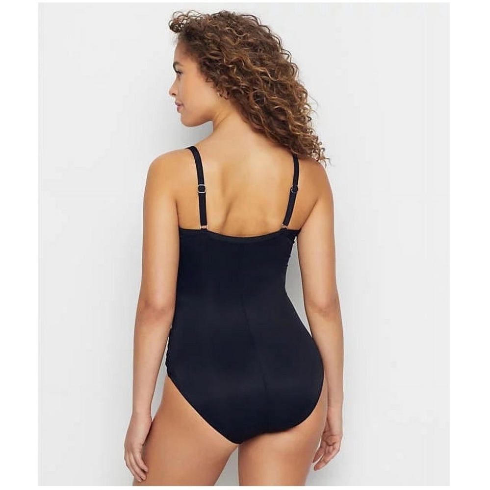 Miraclesuit Mystify Network One Piece Swimsuit In Black Size 16 - Picture 2 of 13